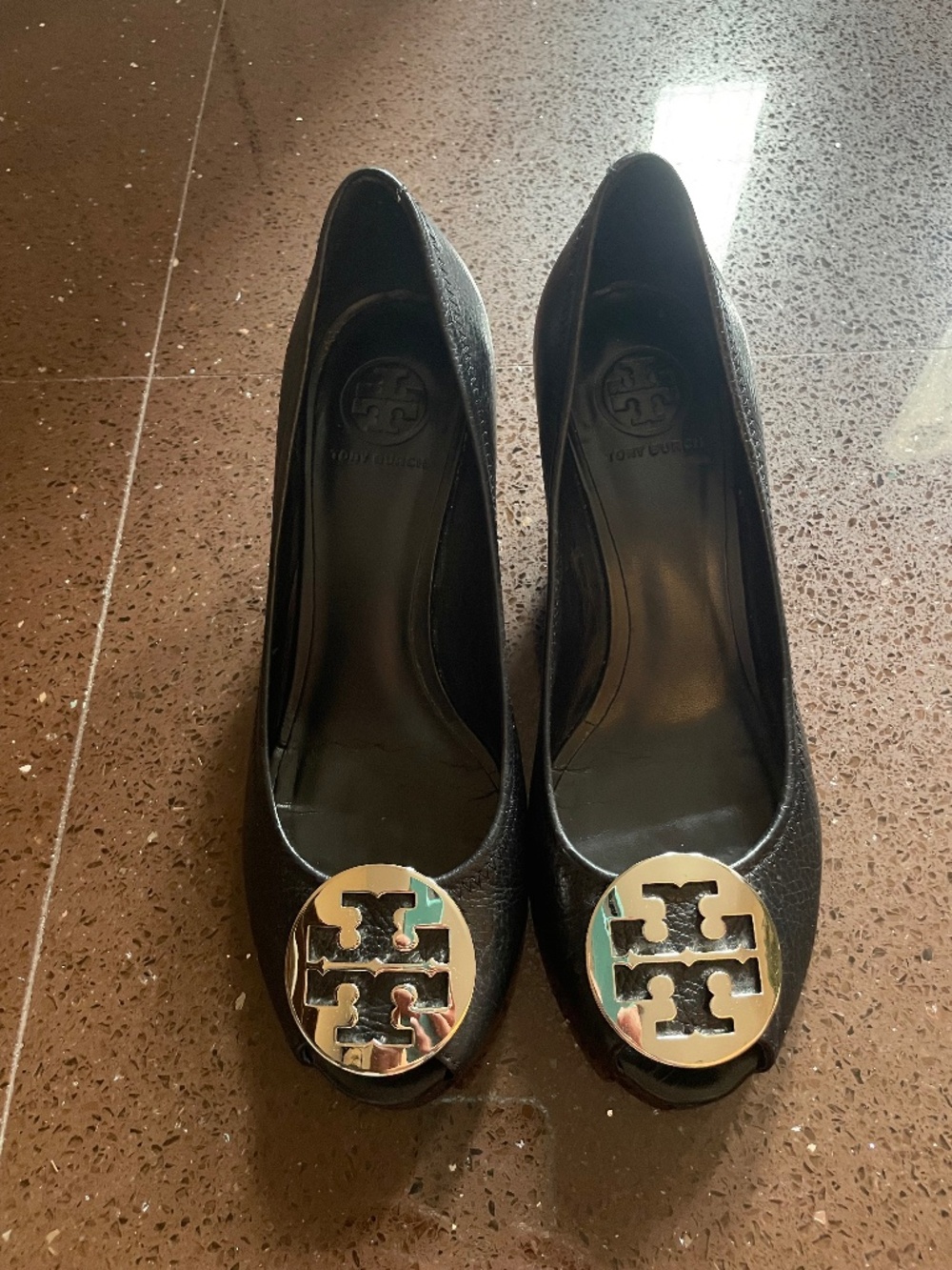 Authentic Torry Burch wedge heels size9,5